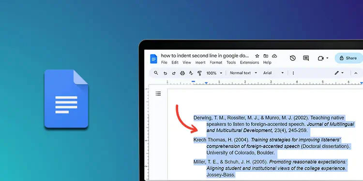 How to Indent Second Line in Google Docs for Citations