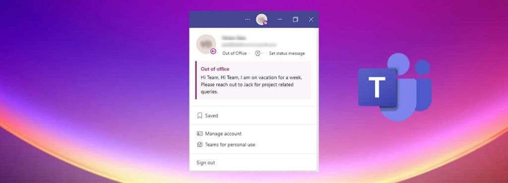 how to set out of office in teams