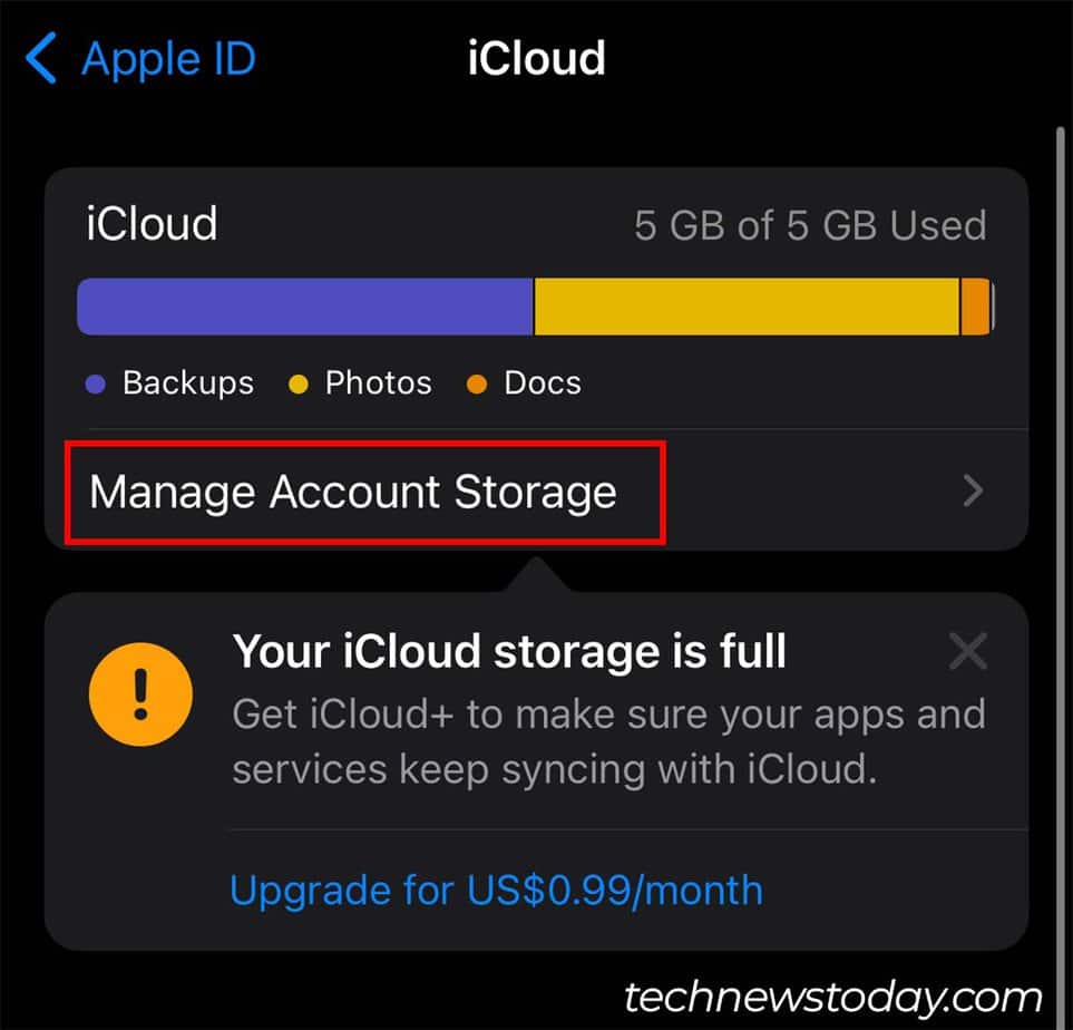 icloud manage account storage