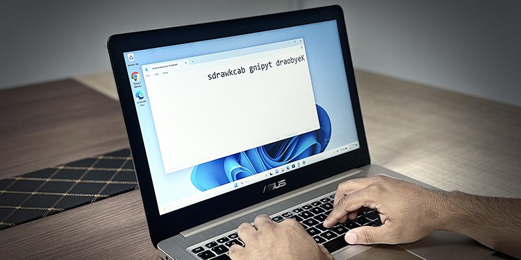 keyboard typing backwards