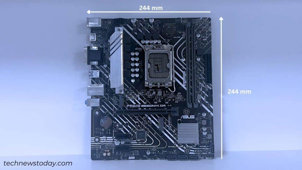 micro atx motherboard dimension