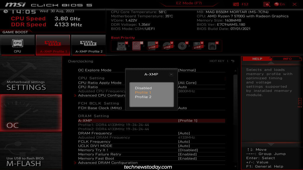 Best BIOS Settings For MSI Motherboard 20 msi a xmp profiles