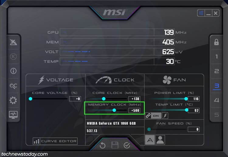 "MSI Afterburner Overclocking: A Step-by-Step Guide" 10 msi afterburner memory clock