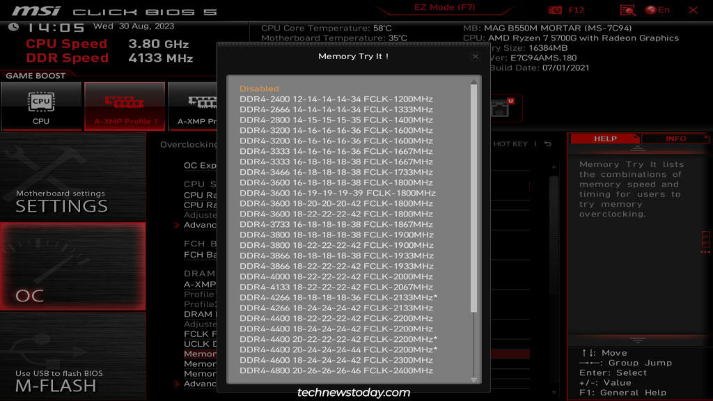 Best BIOS Settings For MSI Motherboard 21 msi bios memory try it profiles