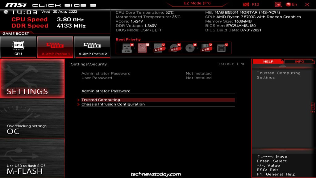 Best BIOS Settings For MSI Motherboard 18 msi bios security settings