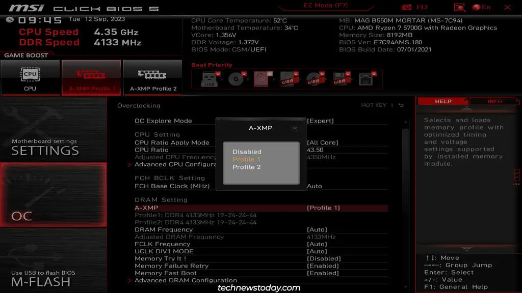 How to Overclock Your MSI Motherboard BIOS 9 msi-bios-select-xmp-profile