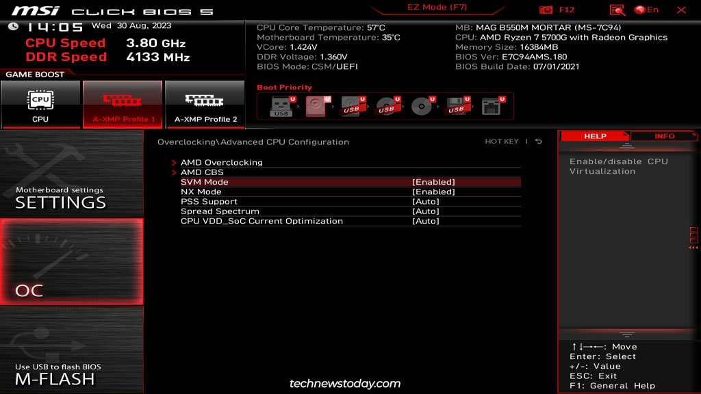 Best BIOS Settings For MSI Motherboard 23 msi bios svm mode nx mode