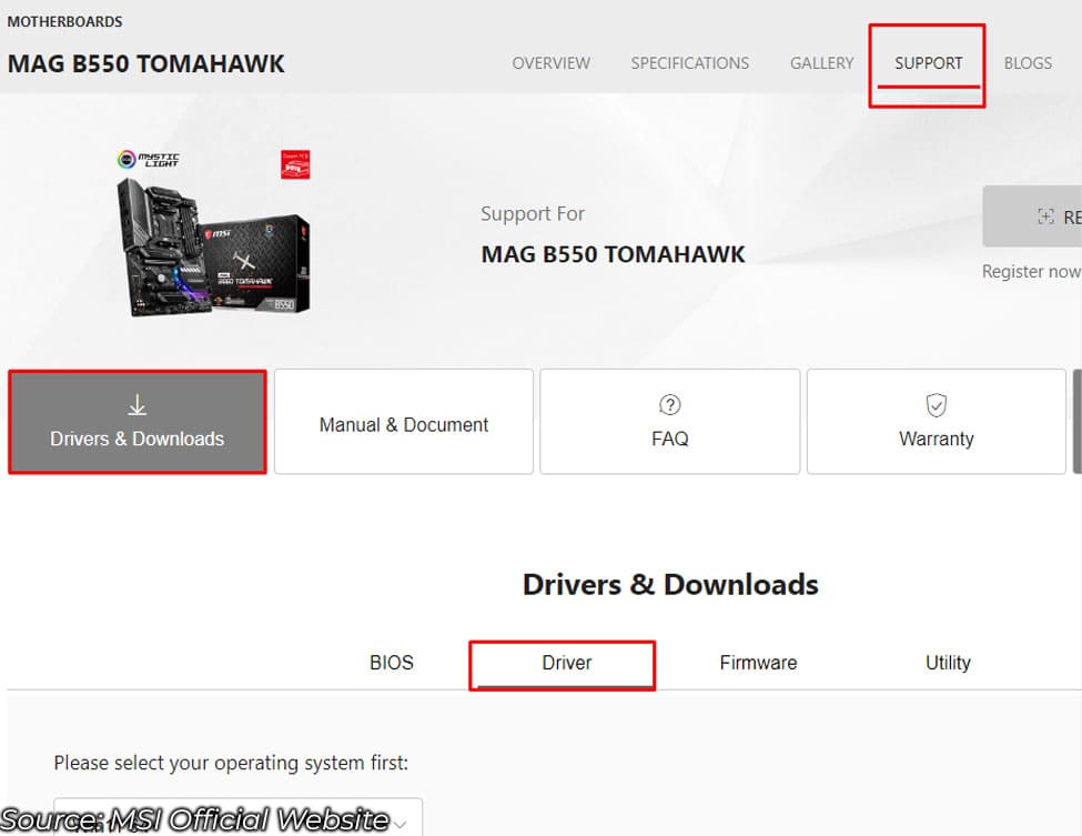 msi driver download location