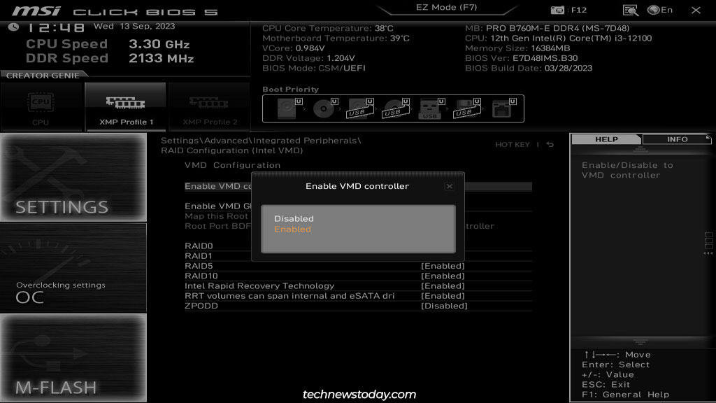 msi-enable-vmd-controller