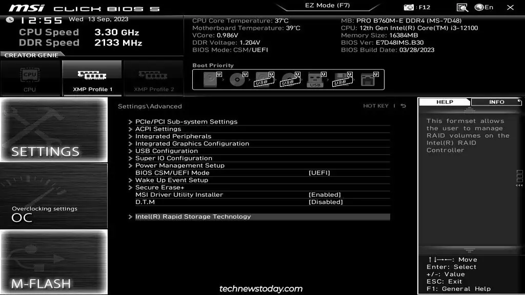 How To Create A RAID Array On MSI Motherboard 10 msi-intel-rapid-storage-technology