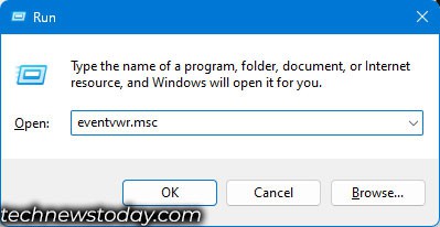 open eventevwr memory test