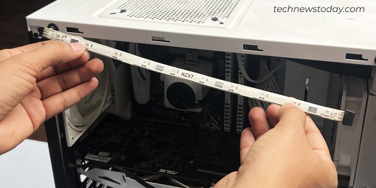 paste-the-led-strip-into-pc-chassis