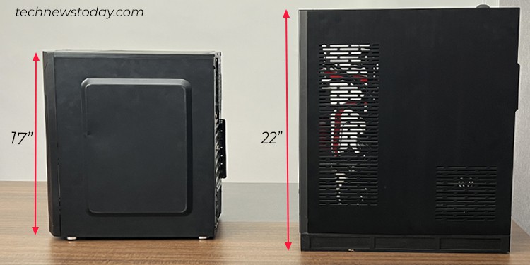 Mid Tower Vs Full Tower PC Case: Which Is Best 1 physical-dimension-of-full-tower-and-mid-tower-pc-case