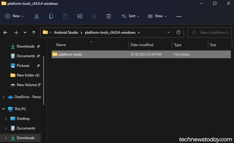 platform tools folder