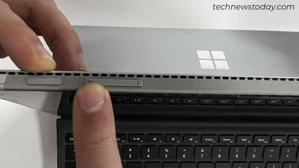 Surface Keyboard Not Working? Here’s How to Fix it 1 press-volume-up-and-power-button-in-surface-1024x576
