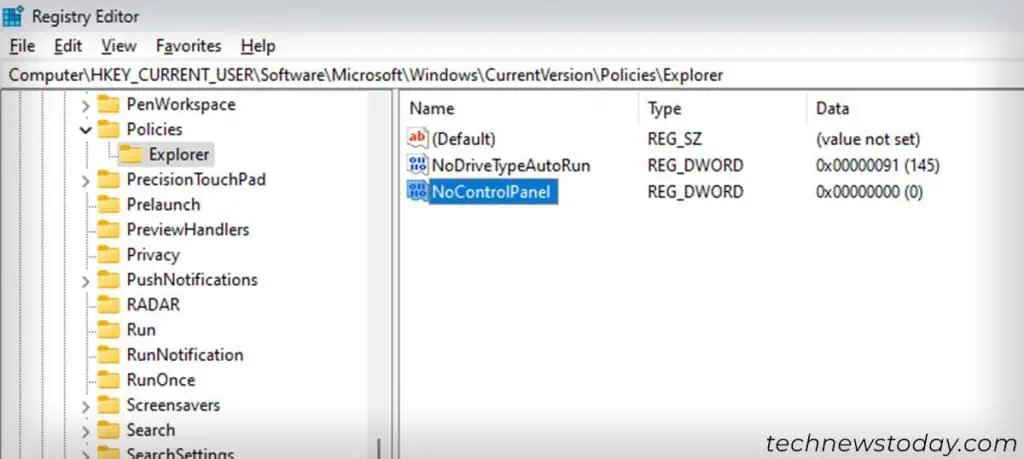 registry-editor-computer-hkey-current-user-software-microsoft-windows-currentversion-policies-explorer-nocontrolpanel-disable-1024x459