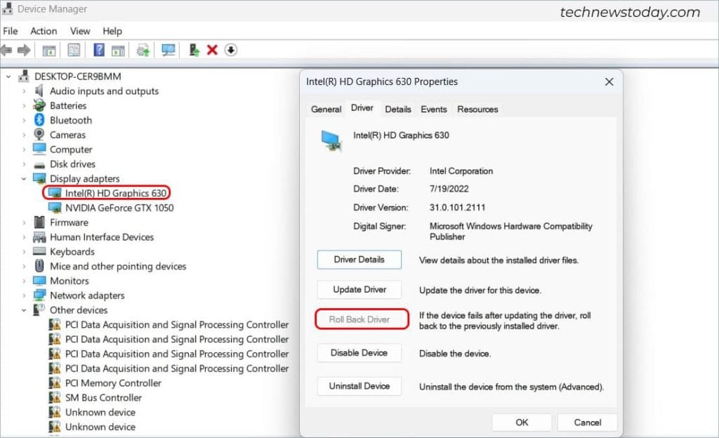 Kernel Mode Heap Corruption Error—How to Fix it? 2 rollback-driver