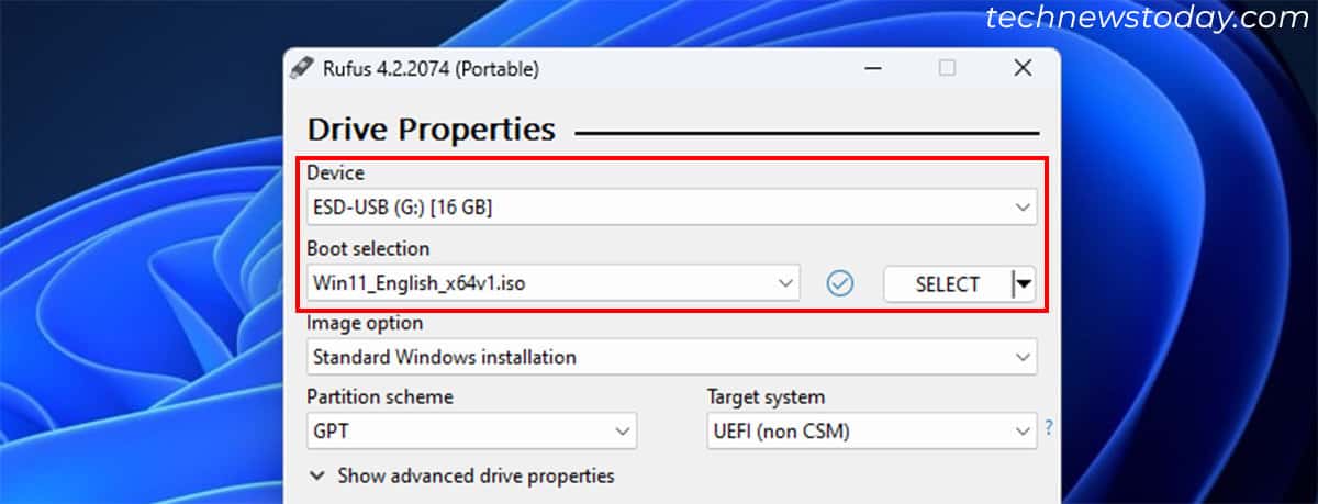rufus-select-device-boot-selection