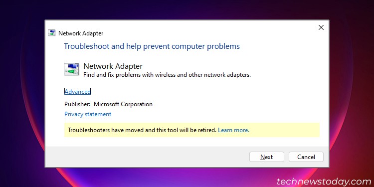 Intel Wireless AC 9560 Not Working? Try these Fixes 11 run-network-adapter-troubleshooter