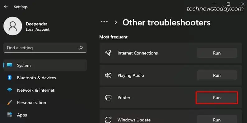 run-printer-troubleshooter