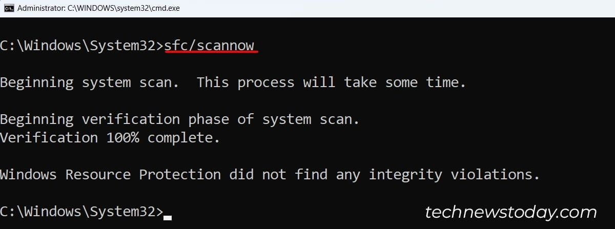 running-sfc-scan-now-command