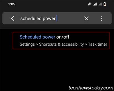 scheduled power on off setting