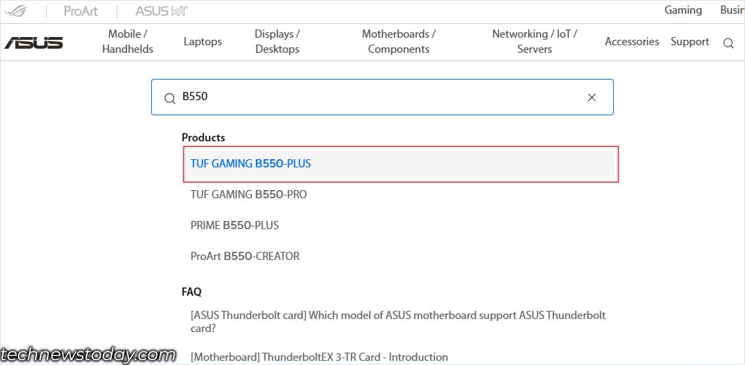 search for motherboard model