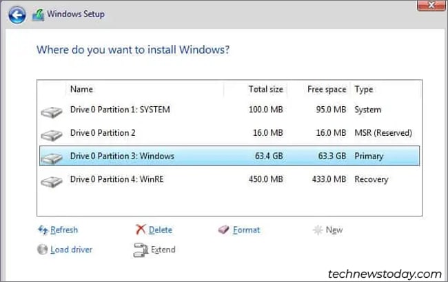 select-partition-windows-install