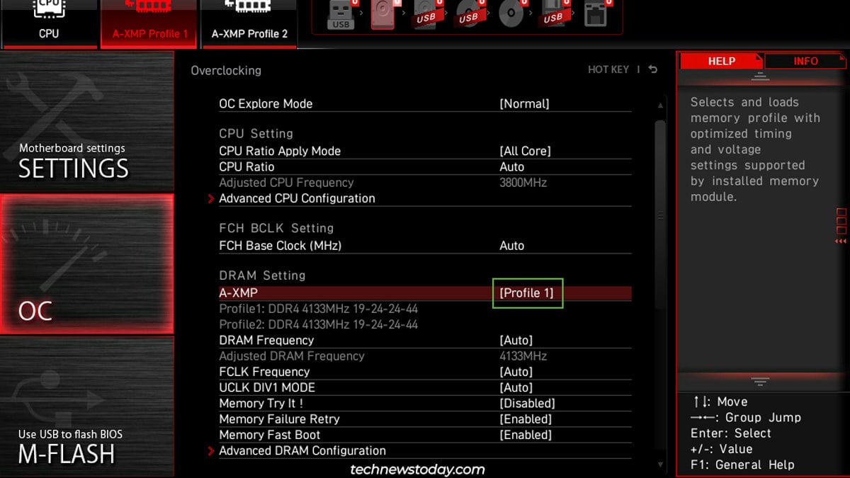 select-xmp-profile-in-bios