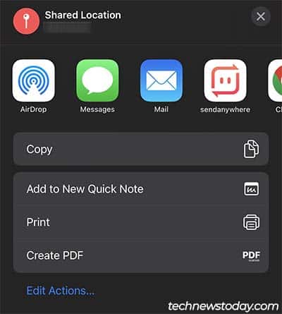 share location apple maps