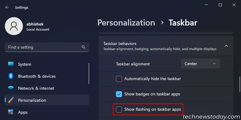 show-flashing-on-taskbar-apps-personalization-taskbar-behavior-settings