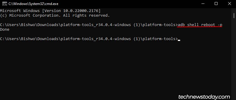 shutdown phone with adb command