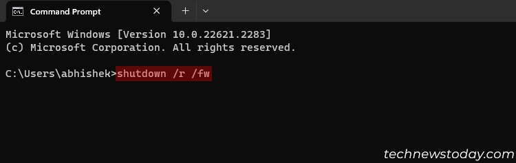 How to Boot to Dell BIOS 4 shutdown-r-fw-boot-to-firmware-command-prompt