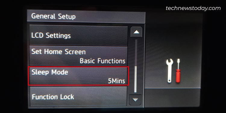 How to Fix Your Printer That Keeps Going Offline 2 sleep-mode-in-brother-printer-screen