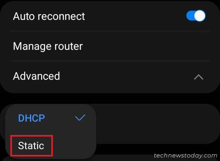 Phone Connected to WiFi but No Internet? Try These 7 Fixes 14 static-option-selection-in-android