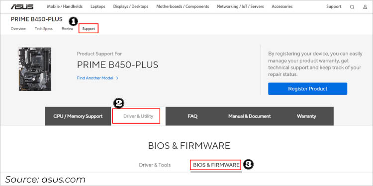switch to bios and firmware