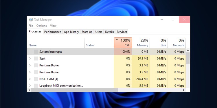 Системные прерывания windows грузит процессор на 100. Системные прерывания диспетчер задач. системные прерывания на виндовс 11.