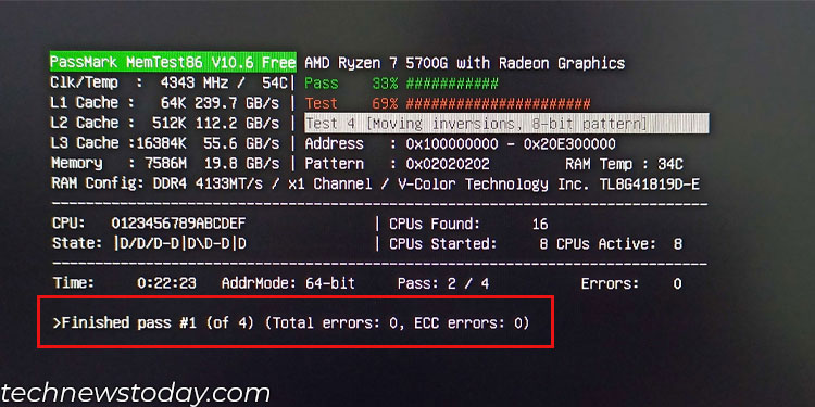 total errors 0 mem test