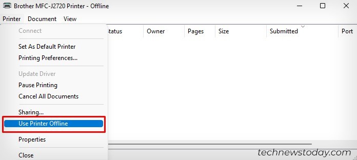 uncheck-use-printer-offline
