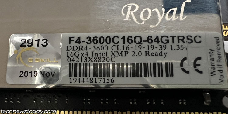 understanding label on RAM