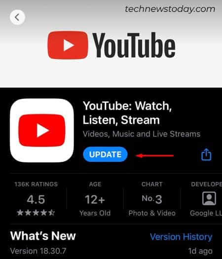 How to Fix “Something Went Wrong” Error on YouTube 1 update-youtube-app