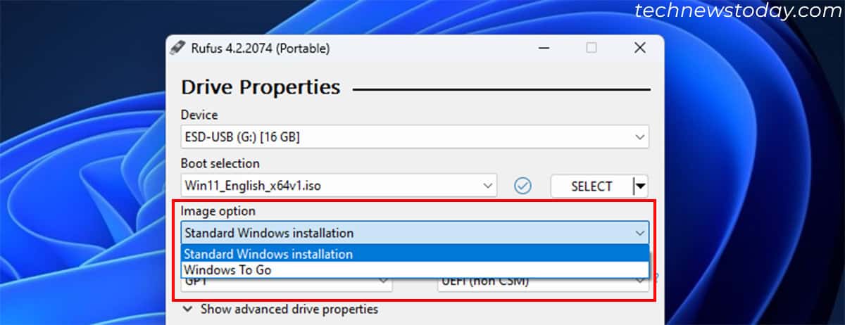 windows-image-option-standard-installation-to-go