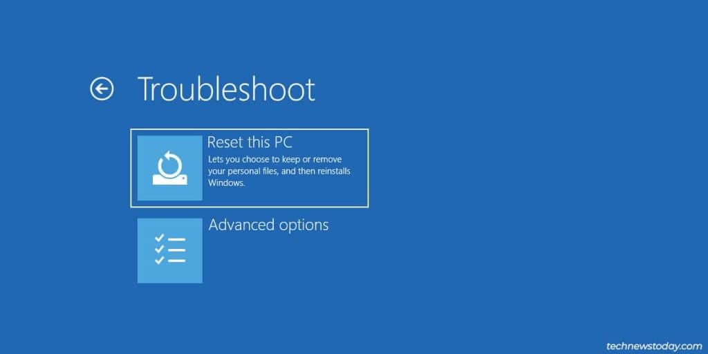 How To Factory Reset Your Windows Computer 2 winre reset this pc