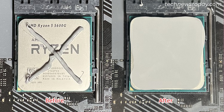 Best Thermal Paste Pattern: 5 Methods Tested 1 x-pattern-thermal-paste-spread