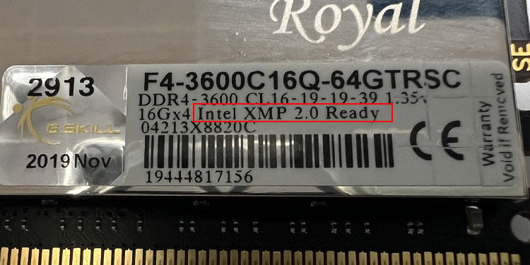 xmp support on ram label