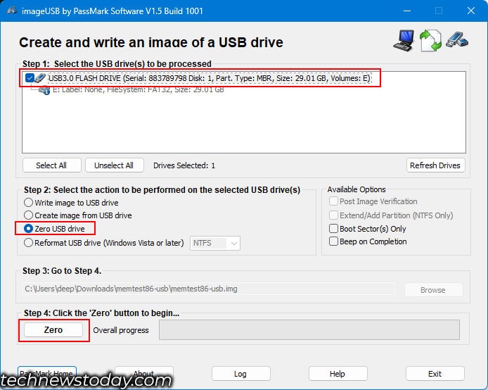 zero usb drive