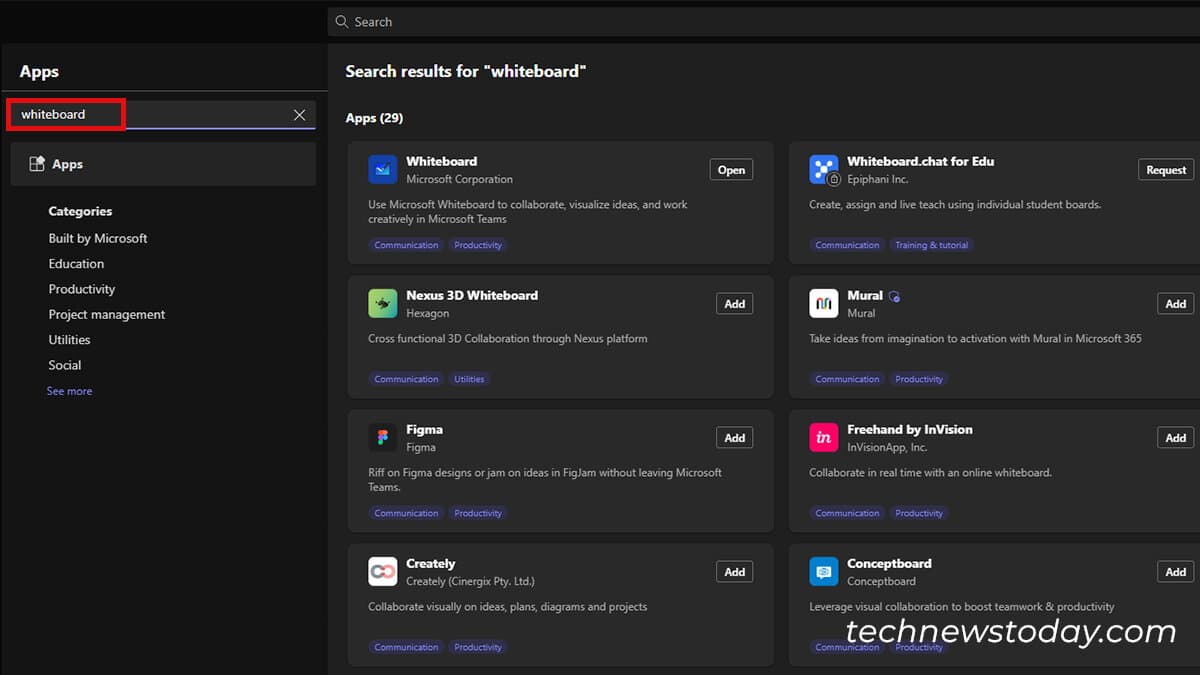 Add apps in MS Teams