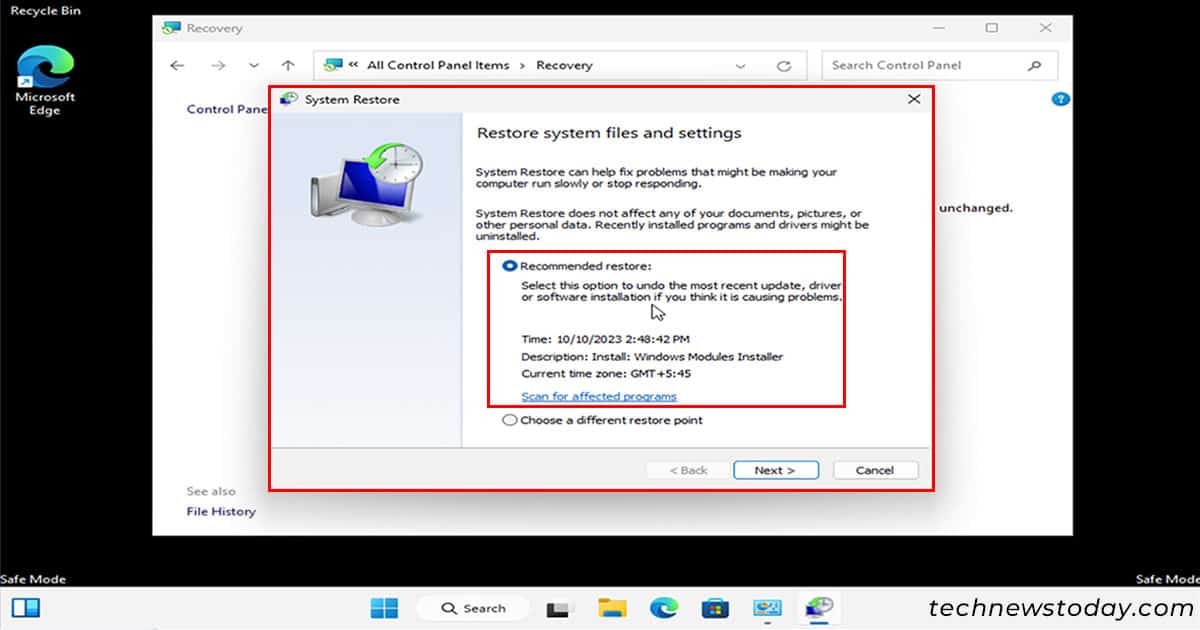 Choose-restore-point-in-safe-mode