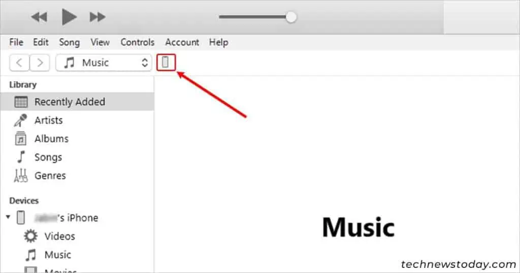 How to Fix “An Error Occurred While Checking for a Software Update” 6 Click-Device-icon-on-iTunes-1024x538