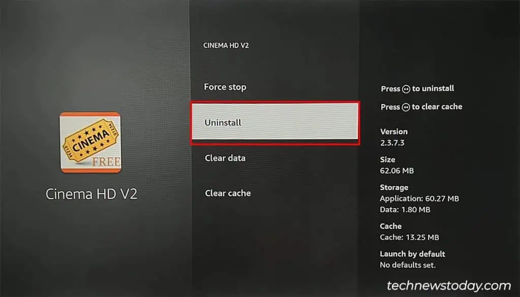Cinema App Not Working on Firestick? Here Are 7 Ways to Fix It 9 Click-on-Uninstall-1-1024x585